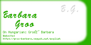 barbara groo business card